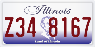 IL license plate Z348167