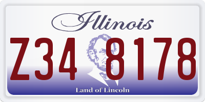 IL license plate Z348178