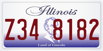 IL license plate Z348182