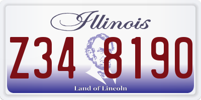 IL license plate Z348190