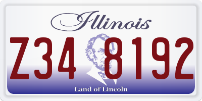 IL license plate Z348192
