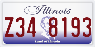 IL license plate Z348193