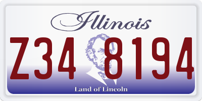 IL license plate Z348194