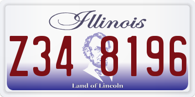 IL license plate Z348196