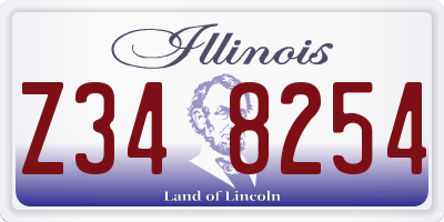 IL license plate Z348254