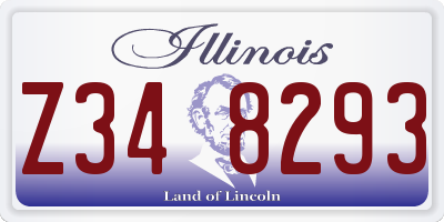 IL license plate Z348293
