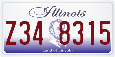 IL license plate Z348315