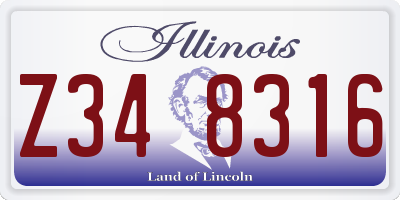 IL license plate Z348316
