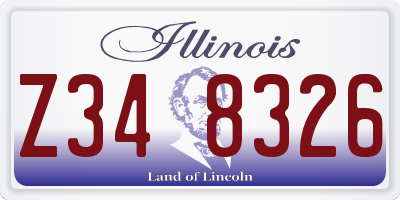 IL license plate Z348326
