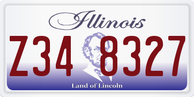 IL license plate Z348327
