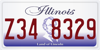 IL license plate Z348329