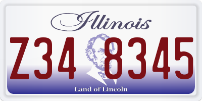 IL license plate Z348345