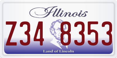 IL license plate Z348353