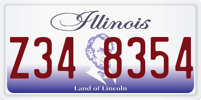 IL license plate Z348354