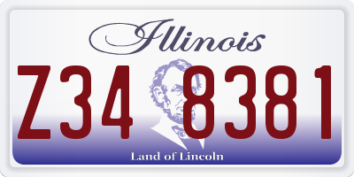 IL license plate Z348381