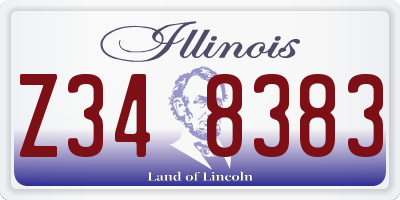 IL license plate Z348383
