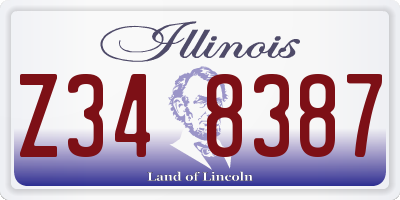IL license plate Z348387