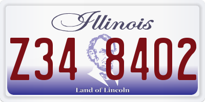 IL license plate Z348402