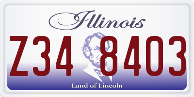 IL license plate Z348403