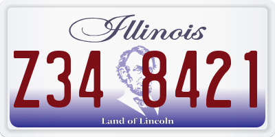 IL license plate Z348421