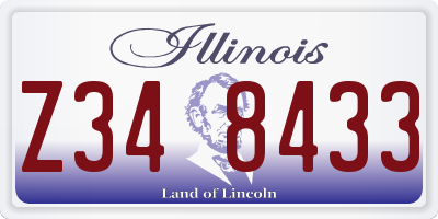 IL license plate Z348433