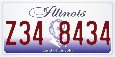 IL license plate Z348434