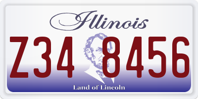 IL license plate Z348456