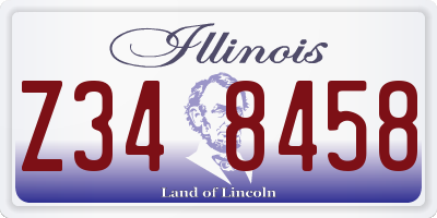 IL license plate Z348458