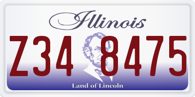 IL license plate Z348475