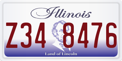IL license plate Z348476