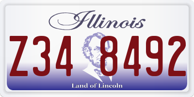 IL license plate Z348492