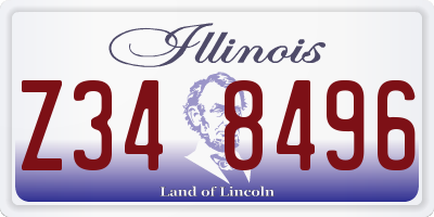 IL license plate Z348496