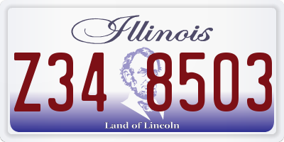 IL license plate Z348503
