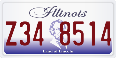 IL license plate Z348514