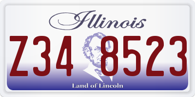 IL license plate Z348523