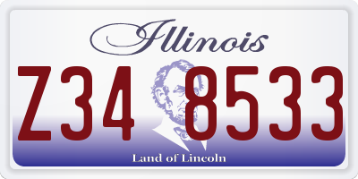 IL license plate Z348533