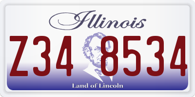IL license plate Z348534