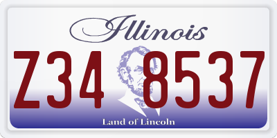 IL license plate Z348537