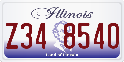 IL license plate Z348540