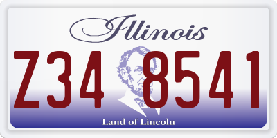 IL license plate Z348541