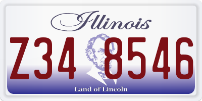 IL license plate Z348546