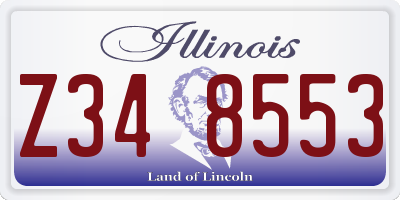IL license plate Z348553