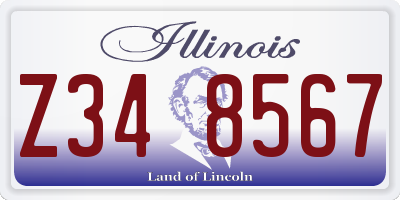 IL license plate Z348567