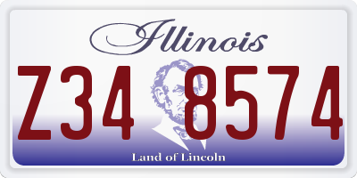 IL license plate Z348574