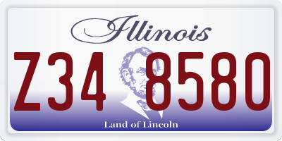 IL license plate Z348580