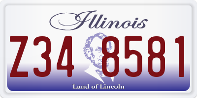 IL license plate Z348581