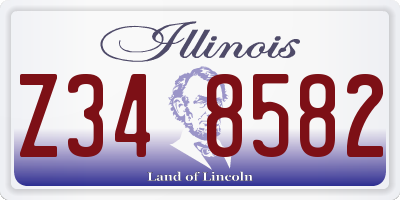 IL license plate Z348582