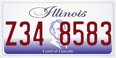 IL license plate Z348583