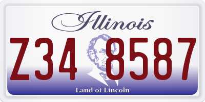 IL license plate Z348587