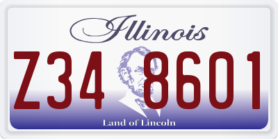IL license plate Z348601